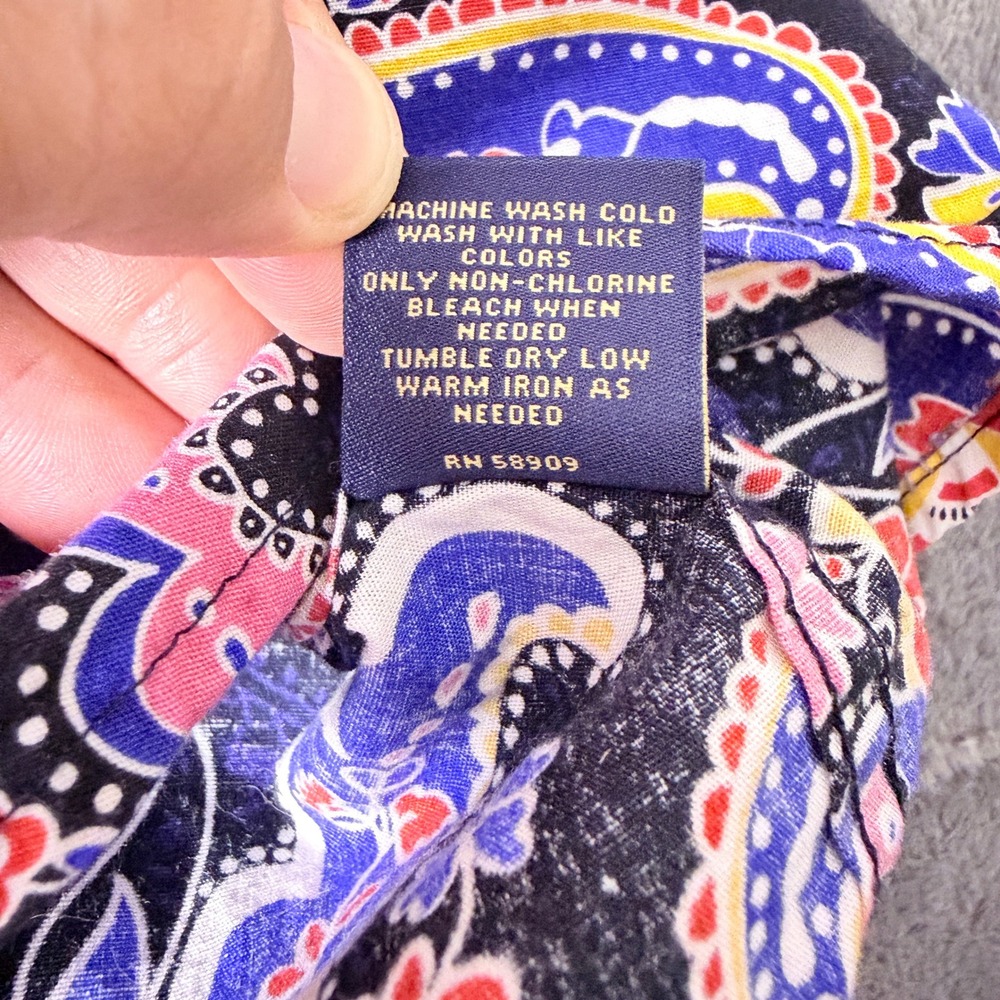 Cremieux Premium Denim Mens 4XB Paisley Short Sleeve Button Shirt Multi Color - Picture 5 of 7